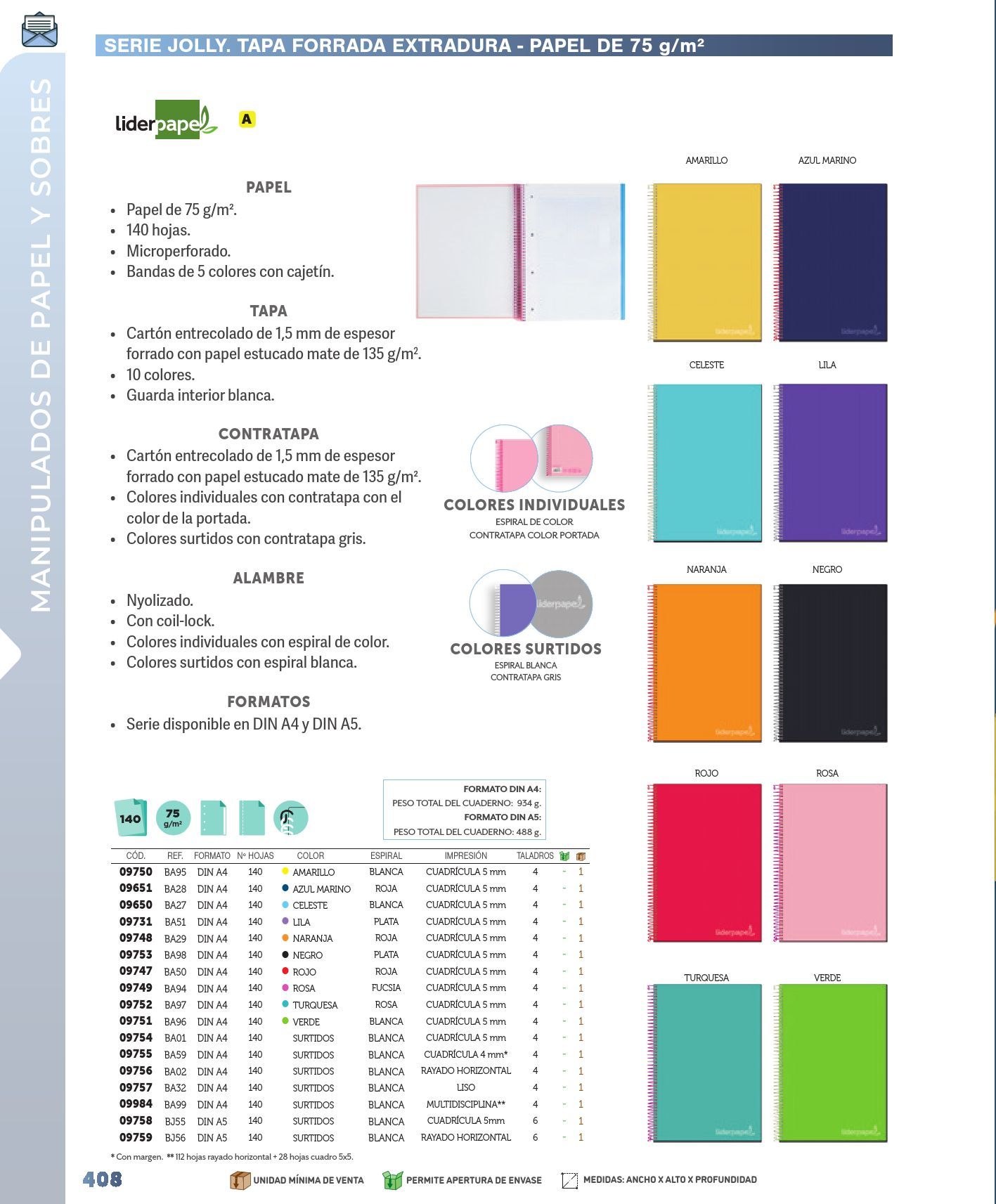 Papeleria Sanchez Cuaderno Espiral Liderpapel A Micro Jolly Tapa